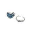 Hilde™ | Zilveren Ring met Blauw Hart