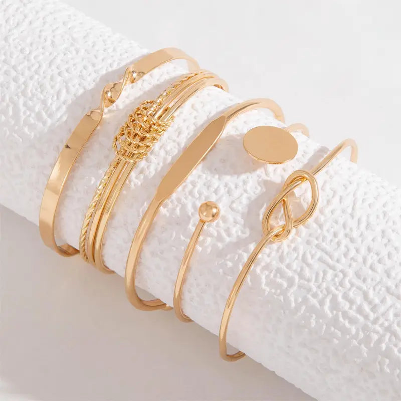 Gretha™ | Gouden Armbanden Set
