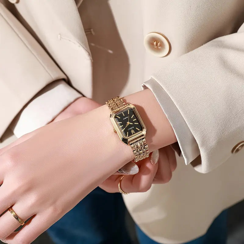 Ria™ | Gouden Schakelhorloge