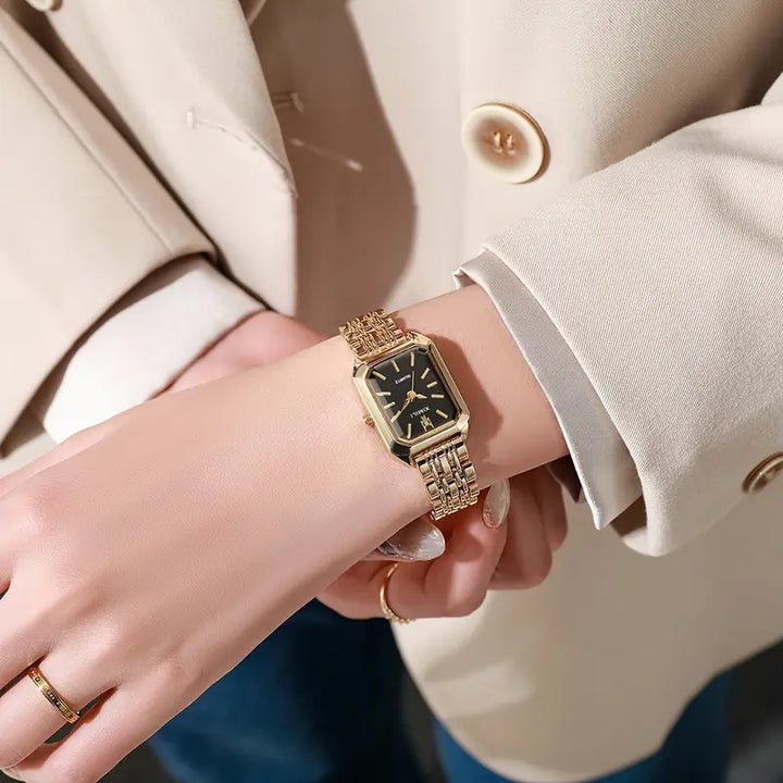 Ria™ | Gouden Schakelhorloge