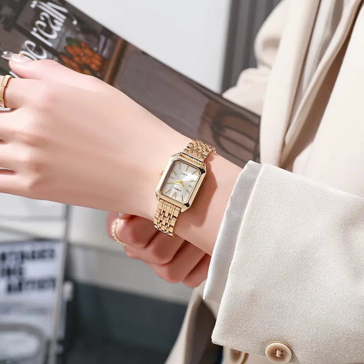 Ria™ | Gouden Schakelhorloge