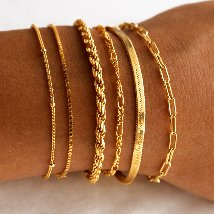 Corrie™ | Gouden Armbanden Set
