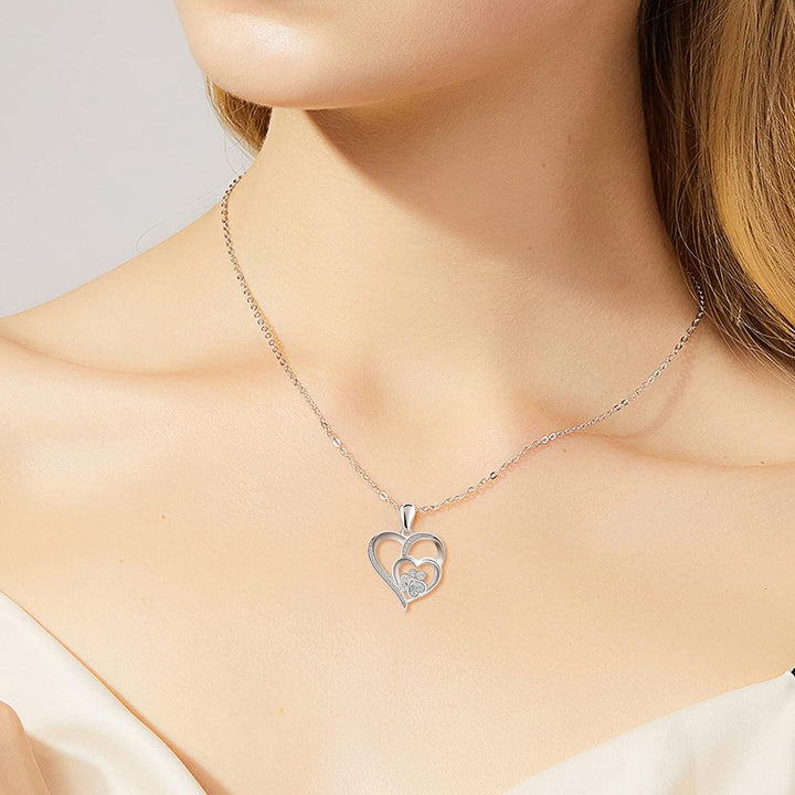 Pootje™ | Zilveren Ketting met Pootje en Hart