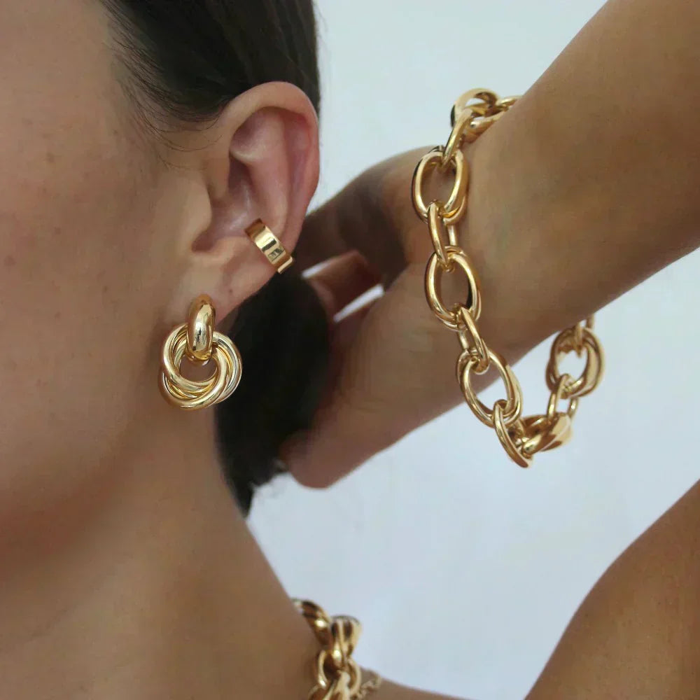 Karin™ | Gouden Schakel Oorbellen