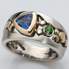 Elly™ | Zilveren Ring met Blauw Kristal
