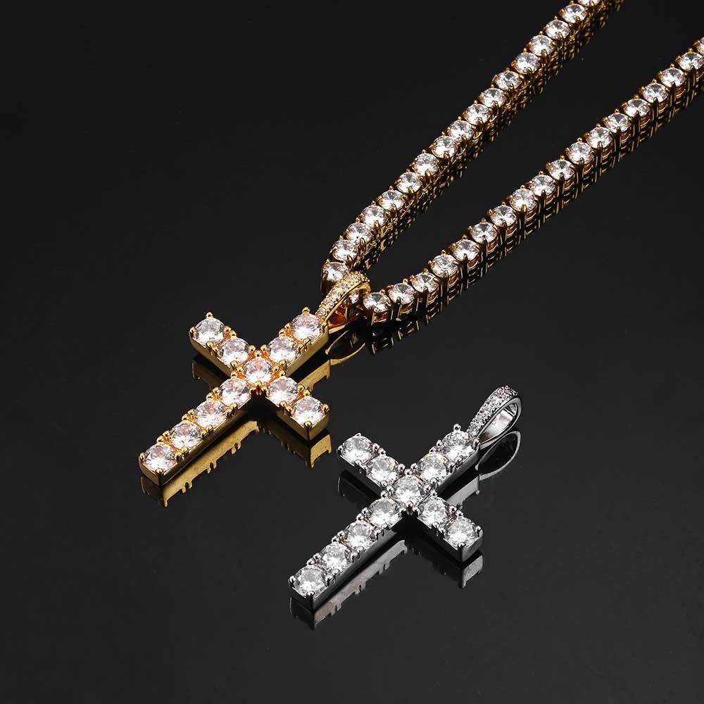 Dorien™ | Gouden Kruisketting met Steentje