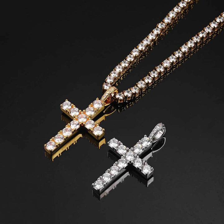 Dorien™ | Gouden Kruisketting met Steentje