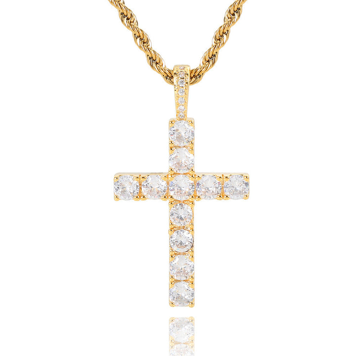 Dorien™ | Gouden Kruisketting met Steentje