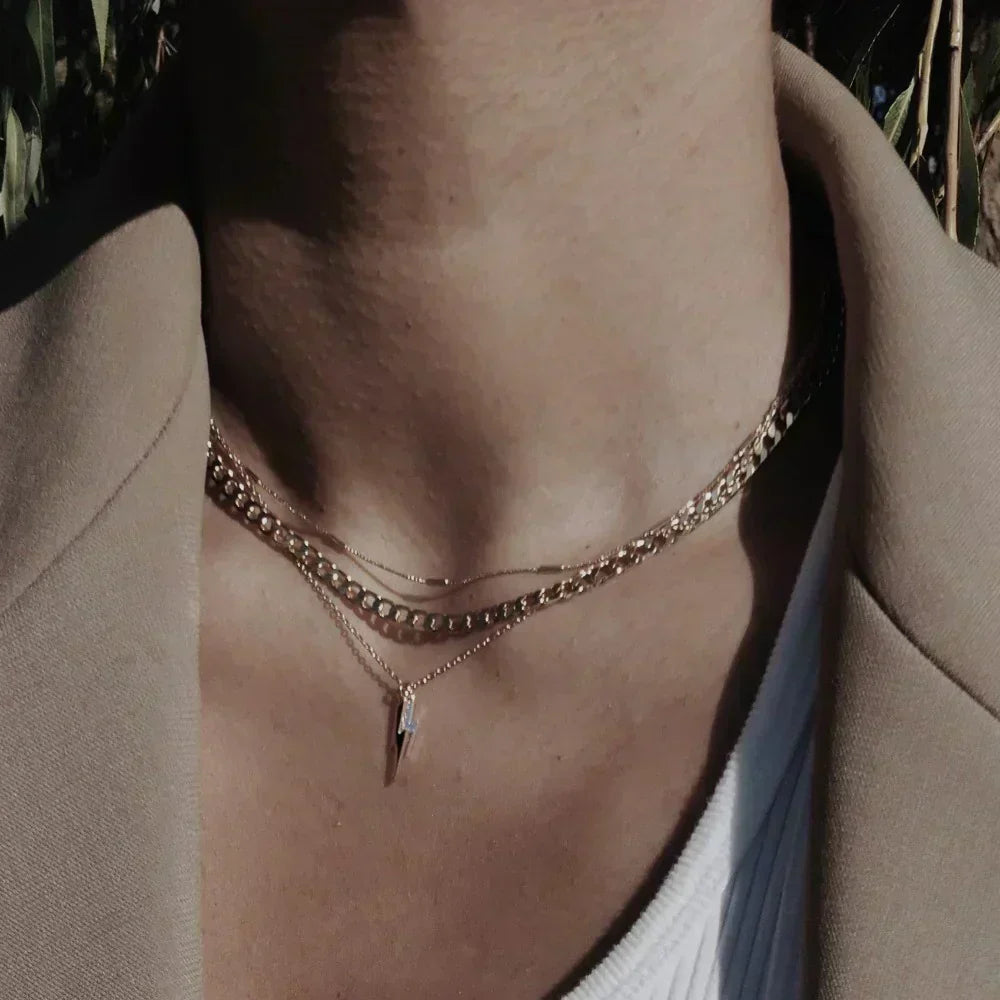 Wieke™ | Platte Gouden Gourmetketting