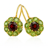 Vintage™ | Kristallen Druppel Oorbellen in Groen en Rood