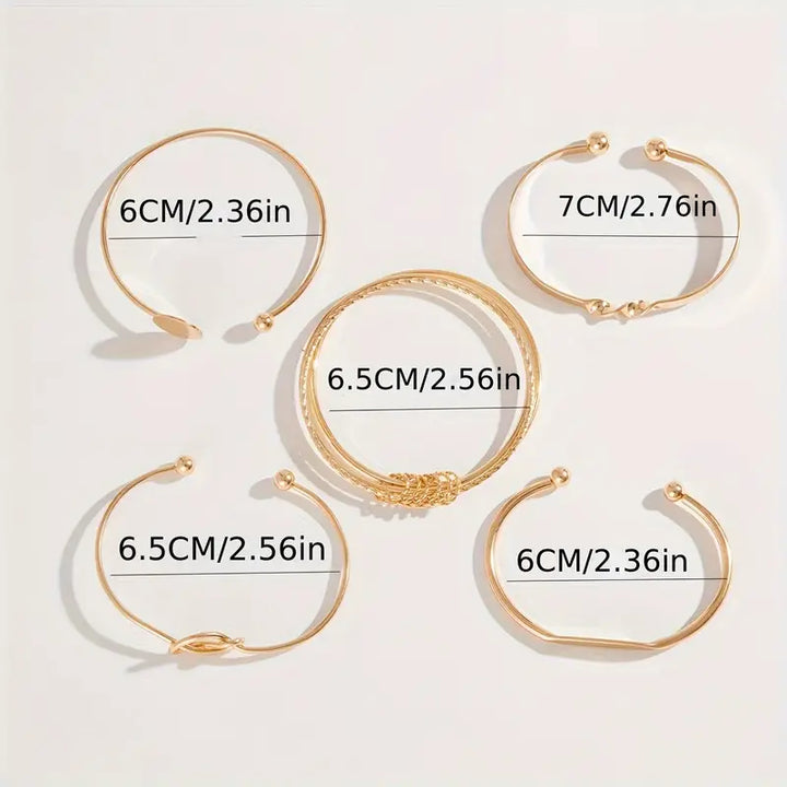 Gretha™ | Gouden Armbanden Set