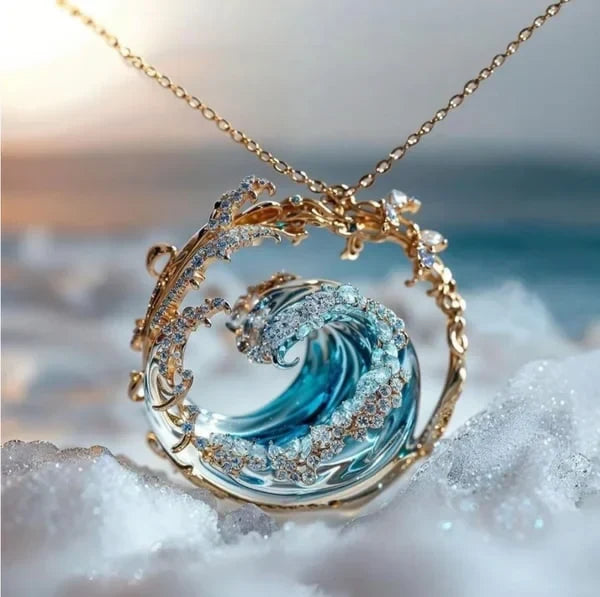 Naomi™ | Golfketting met Blauwe Kristallen