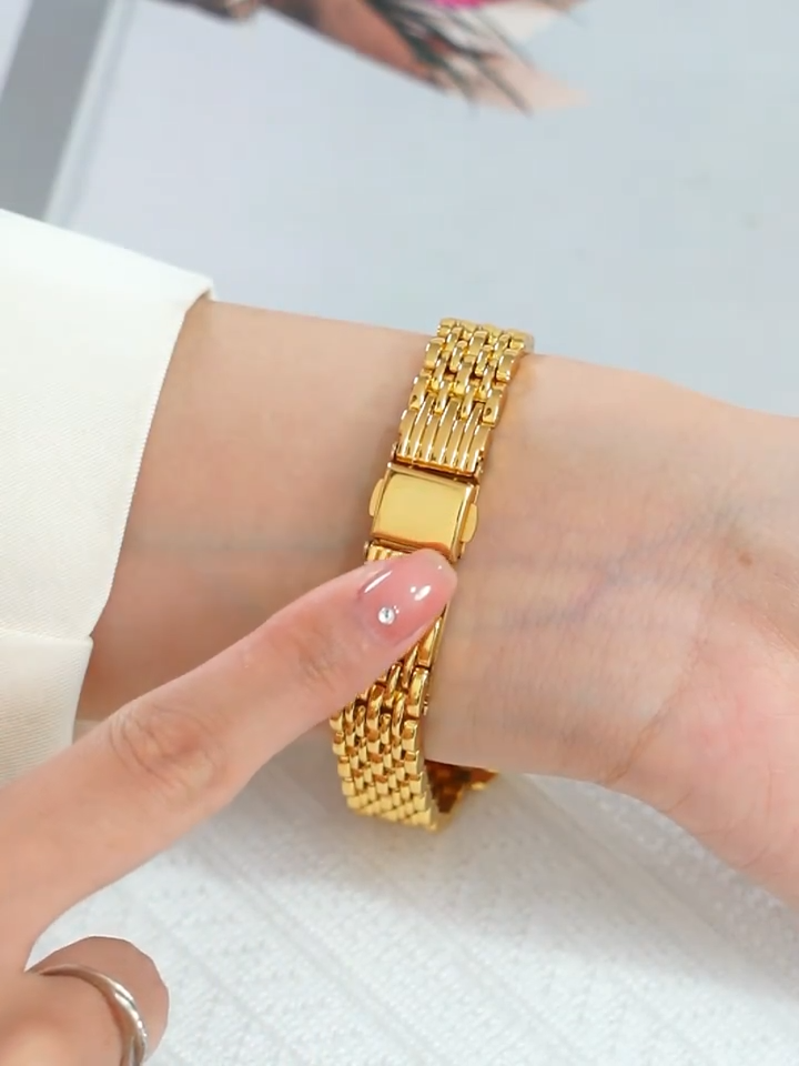 Ria™ | Gouden Schakelhorloge
